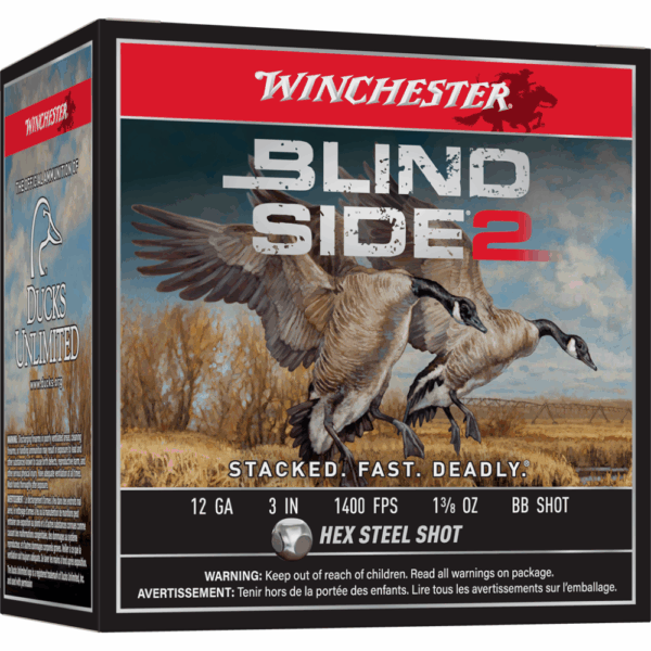 Winchester Blind Side 2 Shotshells 12 ga 3" 1-3/8 oz 1400 fps #BB Shot 25/ct - Precision Shot Firearms