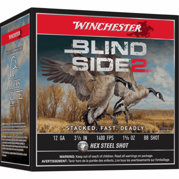 Winchester Blind Side 2 Shotshells 12 ga 3-1/2" 1-5/8 oz 1400 fps #BB 25/ct - Precision Shot Firearms