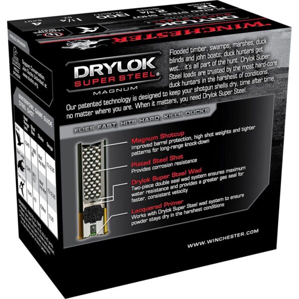 Winchester Super-X Drylok Super Steel Shotshells 12ga 2-3/4" 1-1/4oz 1300 fps #4 25/ct - Precision Shot Firearms