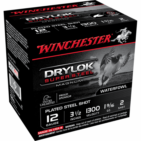 Winchester Super-X Drylok Super Steel Shotshells 12 ga 3-1/2" 1-9/16 oz 1300 fps #2 25/ct - Precision Shot Firearms