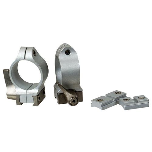White Muzzleloading Systems QuickLever Rings & Base Set - G-Series 1" Medium Silver - Precision Shot Firearms
