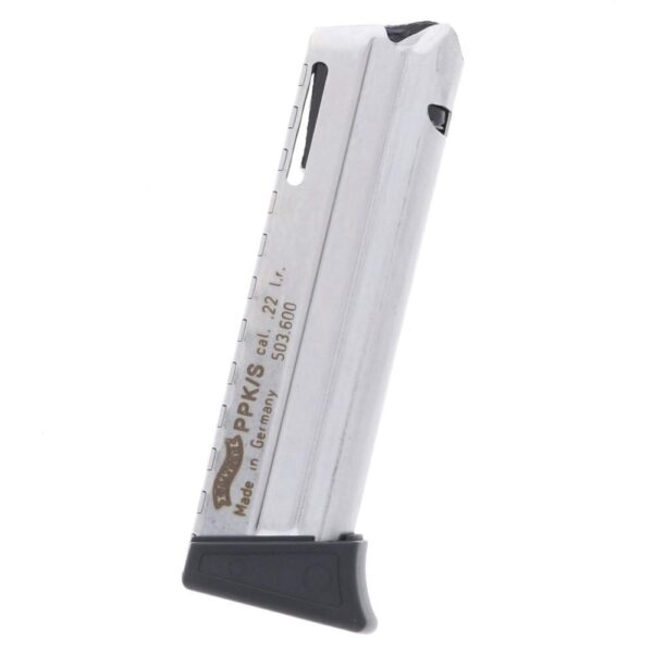 Walther PPK/S Handgun Magazine w/Finger Rest Steel Nickel Plated .22 LR 10/rd - Precision Shot Firearms
