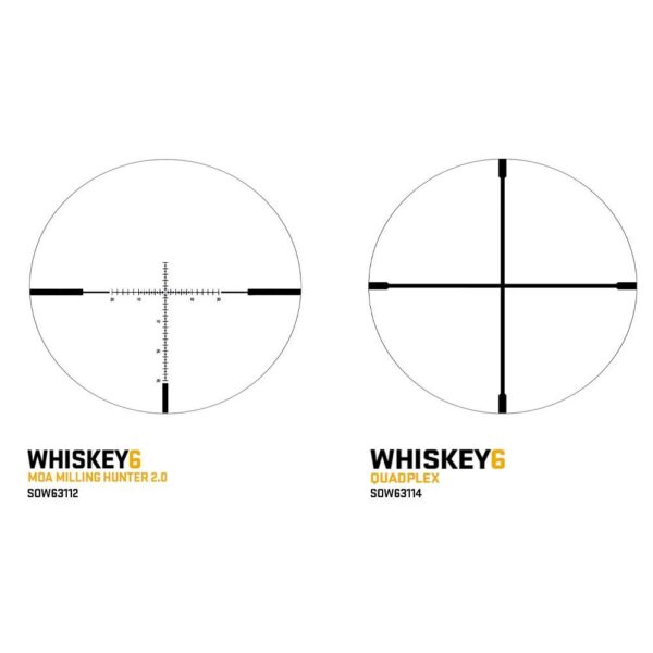 Sig Whiskey6 Rifle Scope 3-18x44 30mm SFP Multi-Lock Zero Stop MOA Milling Hunter 2.0 Non-Illum Black - Precision Shot Firearms