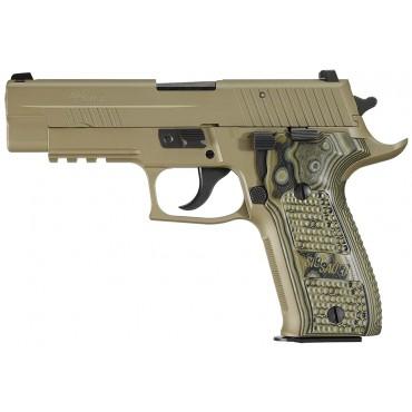 Sig Sauer P226 Scorpion 9mm Luger 10rd Magazine 4.4" Barrel FDE Night Sights Hogue Ext G10 Grips CA Compliant - Precision Shot Firearms