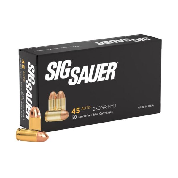Sig Elite Performance Handgun Ammunition .45 ACP 230 gr FMJ 830 fps 50/ct - Precision Shot Firearms