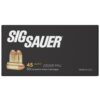 Sig Elite Performance Handgun Ammunition .45 ACP 230 gr FMJ 830 fps 50/ct - Precision Shot Firearms