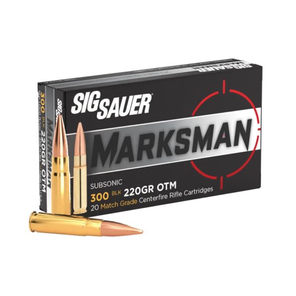 Sig Sauer Elite Subsonic Performance Match Rifle Ammunition .300 AAC Blackout 220 gr OTM 1000 fps 20/ct - Precision Shot Firearms