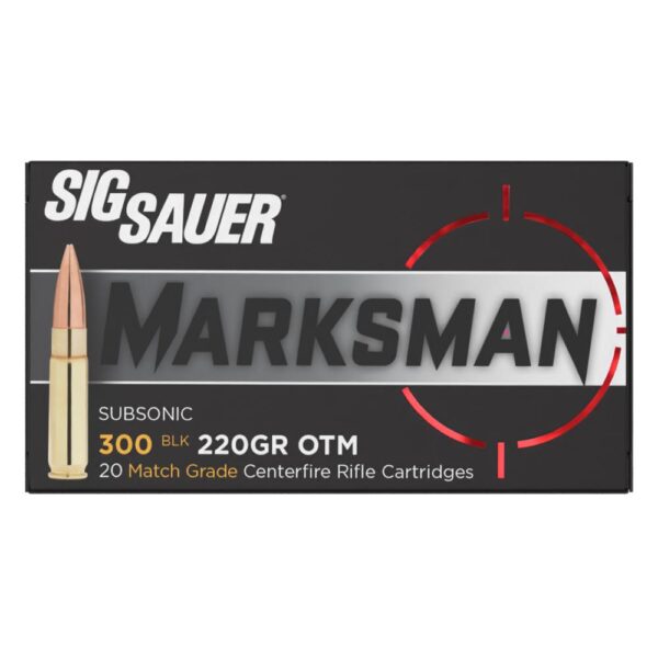 Sig Sauer Elite Subsonic Performance Match Rifle Ammunition .300 AAC Blackout 220 gr OTM 1000 fps 20/ct - Precision Shot Firearms