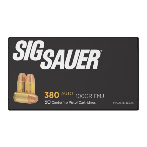 Sig Elite Performance Handgun Ammunition .380 ACP 100 gr FMJ 910 fps 50/ct - Precision Shot Firearms