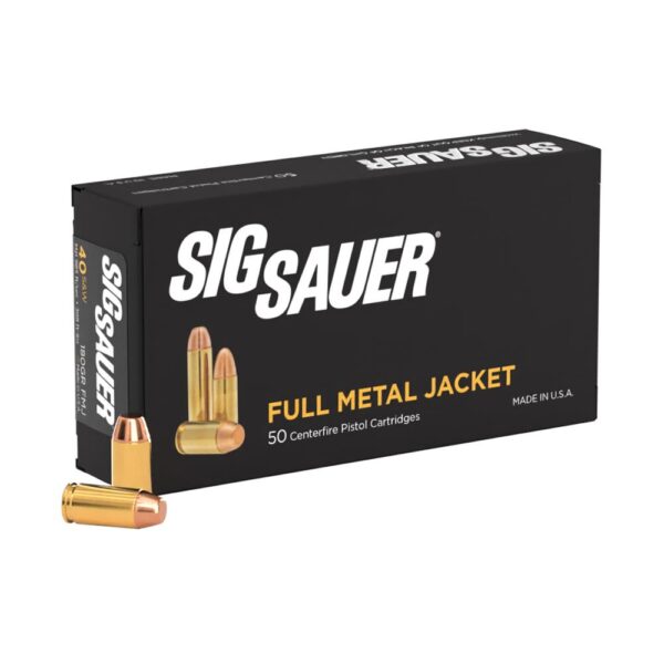 Sig Sauer Elite Performance Handgun Ammunition .40 S&W 180 gr FMJ 985 fps 50/ct - Precision Shot Firearms