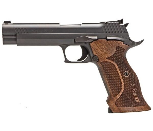 P210 9MM 5IN TARGET BLK SAO ADJUSTABLE SIGHTS WALNUT GRIP (2) 8RD STEEL MAG - Precision Shot Firearms