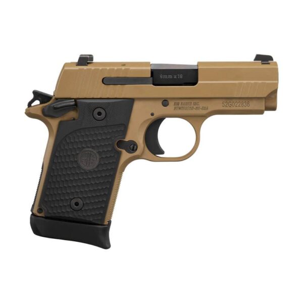 Sig Sauer P938 Emperor Scorpion Handgun 9mm Luger 6rd (1) & 7rd (1) Magazines 3" Barrel FDE - Precision Shot Firearms