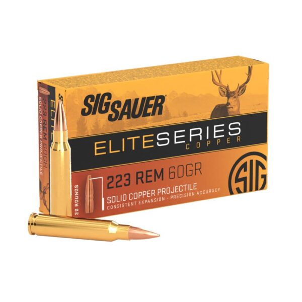 Sig Sauer Elite Hunting Rifle Ammunition .223 Rem 60gr HT 3100 fps 20/ct - Precision Shot Firearms