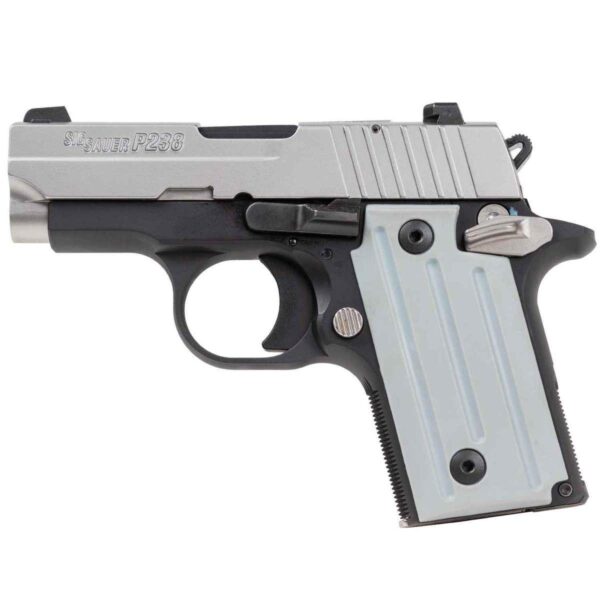 Sig Sauer P238 Handgun 380 ACP 6rd Magazine 2.7" Barrel Black and Silver CA Compliant - Precision Shot Firearms