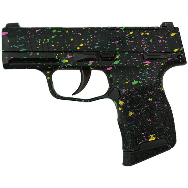 Sig Sauer Exclusive "Multi Color Paint" P365-380 Handgun 380 Auto 10rd Magazine 3.1" Barrel Black Manual Safety - Precision Shot Firearms