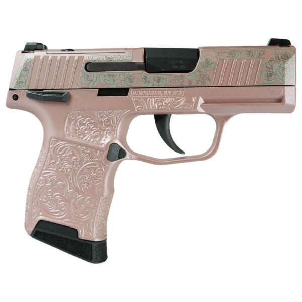 Sig Sauer Exclusive "Rose Gold N Roses" P365-380 Handgun 380 Auto 10rd Magazine 3.1" Barrel Black Manual Safety - Precision Shot Firearms