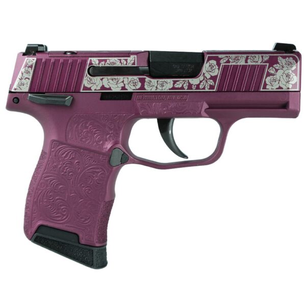 Sig Sauer Exclusive "Black Cherry Roses" P365-380 Handgun 380 Auto 10rd Magazine 3.1" Barrel Black Manual Safety - Precision Shot Firearms
