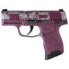 Sig Sauer Exclusive "Black Cherry Roses" P365-380 Handgun 380 Auto 10rd Magazine 3.1" Barrel Black Manual Safety - Precision Shot Firearms