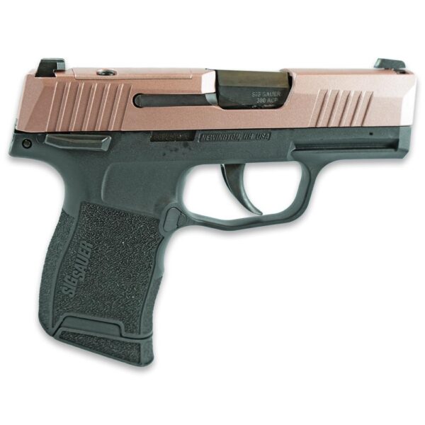 Sig Sauer Exclusive "Rose Sparkle Slide" P365-380 Handgun 380 Auto 10rd Magazine 3.1" Barrel Black Manual Safety - Precision Shot Firearms