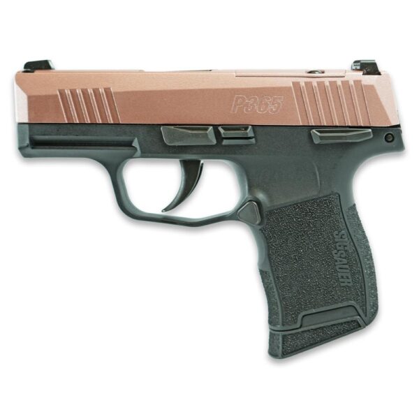 Sig Sauer Exclusive "Rose Sparkle Slide" P365-380 Handgun 380 Auto 10rd Magazine 3.1" Barrel Black Manual Safety - Precision Shot Firearms