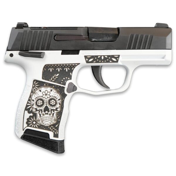 Sig Sauer Exclusive "Sugar Skull" P365-380 Handgun 380 Auto 10rd Magazine 3.1" Barrel Black Manual Safety - Precision Shot Firearms