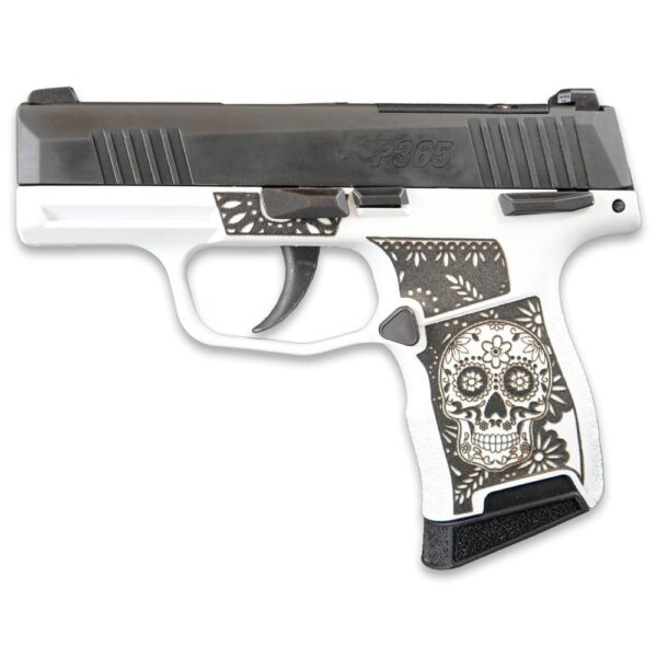 Sig Sauer Exclusive "Sugar Skull" P365-380 Handgun 380 Auto 10rd Magazine 3.1" Barrel Black Manual Safety - Precision Shot Firearms