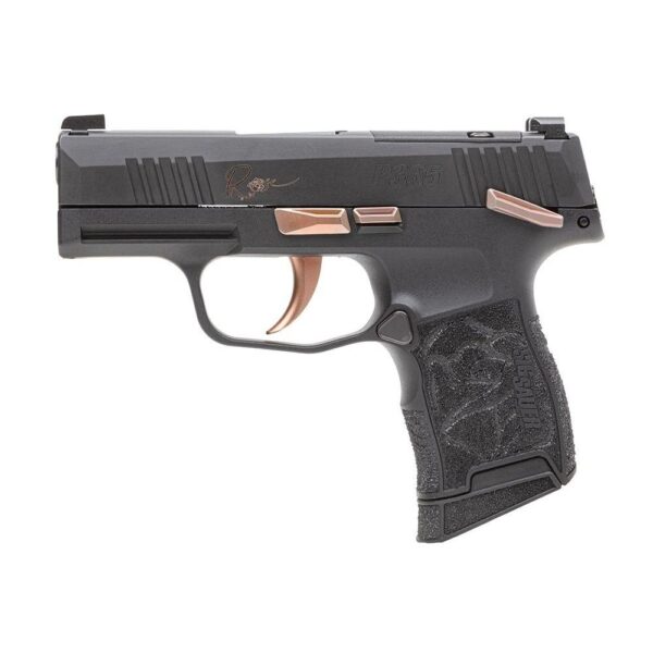 Sig Sauer P365-380 Rose Handgun .380 Auto 10rd Magazines (2) 3.1" Barrel Black with Rose Kit(Vaultek Safe) - Precision Shot Firearms