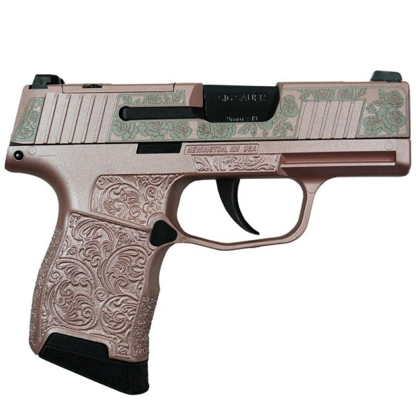 Sig Sauer "Guns & Roses Rose Gold" P365 Optic Ready Handgun 9mm Luger 10rd Magazines(2) 3.1" Barrel X-RAY 3 Sights - Precision Shot Firearms
