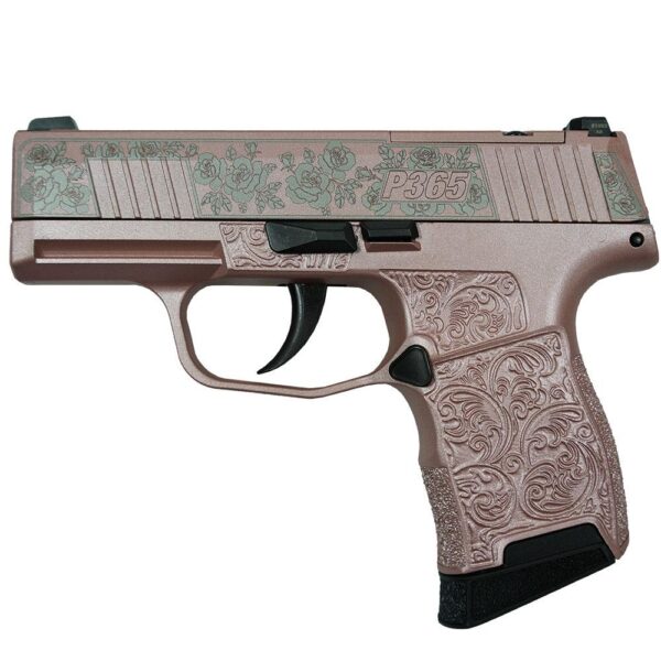 Sig Sauer "Guns & Roses Rose Gold" P365 Optic Ready Handgun 9mm Luger 10rd Magazines(2) 3.1" Barrel X-RAY 3 Sights - Precision Shot Firearms