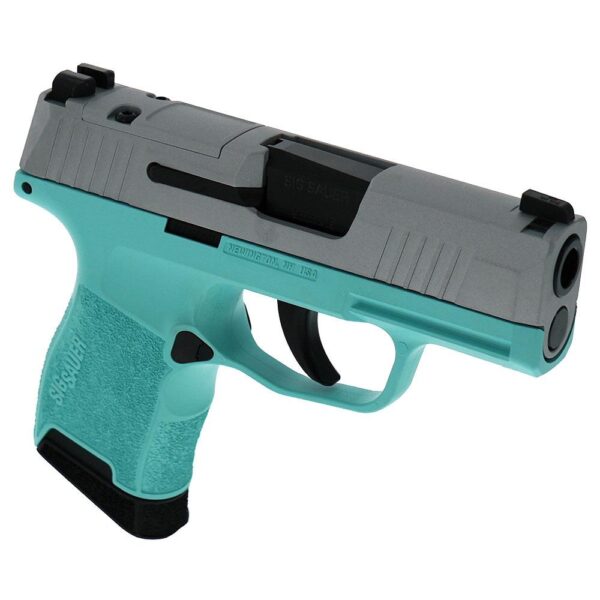 Sig Sauer "Silver Slide/Robin's Egg Blue Frame" P365 Optic Ready Handgun 9mm Luger 10rd Magazines(2) 3.1" Barrel X-RAY 3 Sights - Precision Shot Firearms