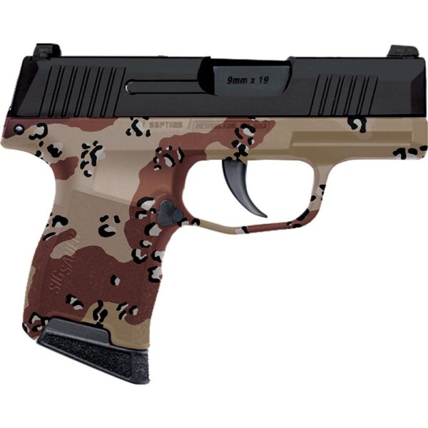 Sig Sauer P365 Custom "Chocolate Chip Hydro Dip Frame" Handgun 9mm Luger 10rd Magazines 3.1" Barrel Black Slide - Precision Shot Firearms