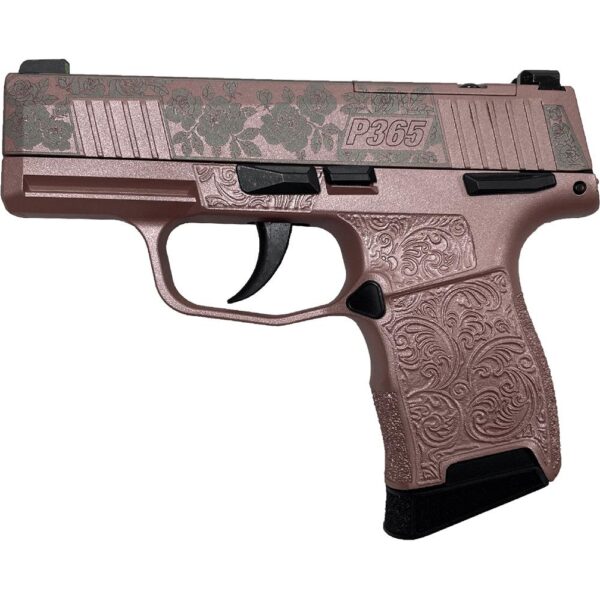 Sig Sauer "Gun & Roses" P365 Optic Ready Handgun 9mm Luger 10rd Magazines(2) 3.1" Barrel X-RAY 3 Sights Manual Safety - Precision Shot Firearms