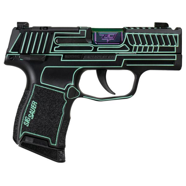 Sig Sauer P365 "Outlander Blue Laser" Handgun 9mm Luger 10rd Magazines(2) 3.1" Spectrum Barrel X-RAY 3 Sights Manual Safety - Precision Shot Firearms
