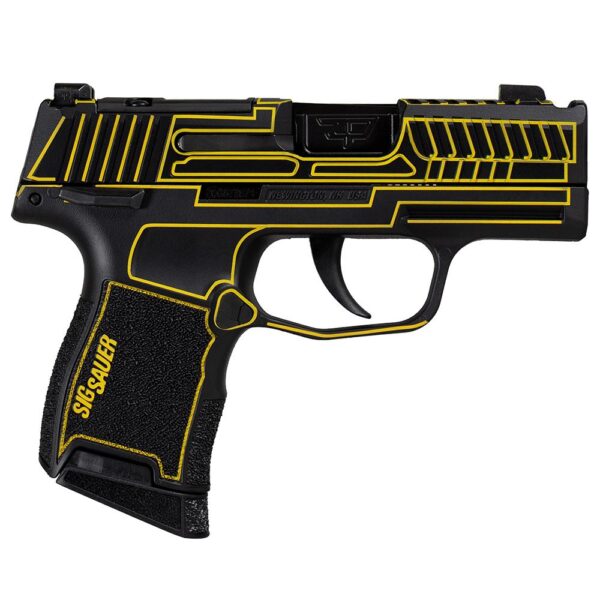 Sig Sauer P365 "Outlander Yellow Laser" Handgun 9mm Luger 10rd Magazines(2) 3.1" Black Barrel X-RAY 3 Sights Manual Safety - Precision Shot Firearms