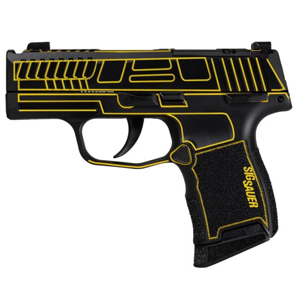Sig Sauer P365 "Outlander Yellow Laser" Handgun 9mm Luger 10rd Magazines(2) 3.1" Black Barrel X-RAY 3 Sights Manual Safety - Precision Shot Firearms