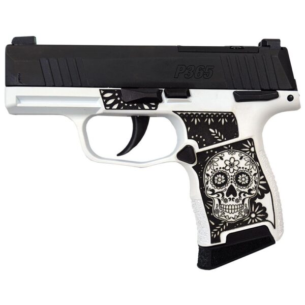Sig Sauer Exclusive "Sugar Skull" P365 Optic Ready Handgun 9mm Luger 10rd Magazines(2) 3.1" Barrel X-RAY 3 Sights Manual Safety - Precision Shot Firearms