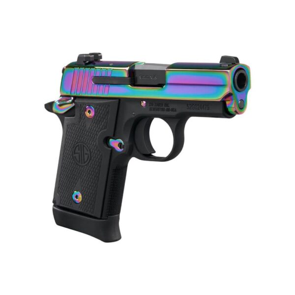 Sig Sauer P938 Titanium Rainbow SAO Handgun 9mm Luger 7rd Magazines(2) 3" Barrel G10 Grips - Precision Shot Firearms