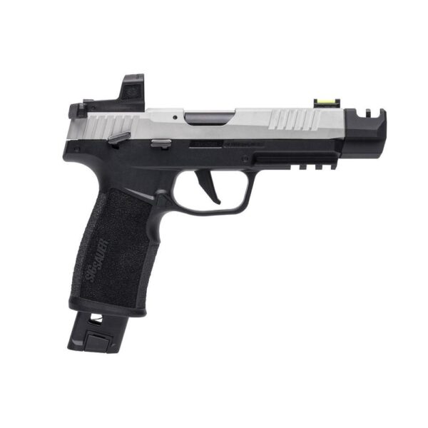 Sig Sauer P322 Compact Handgun .22 LR 20rd (1) & 25rd (1) Magazines 4" Barrel Silver Slide with Black Frame and RomeoZero Elite Red Dot - Precision Shot Firearms