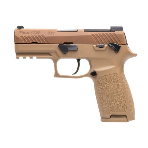 Sig Sauer P320-M18 Handgun 9mm Luger 10rd Magazines (3) 3.9" Barrel Coyote Tan CA Compliant - Precision Shot Firearms