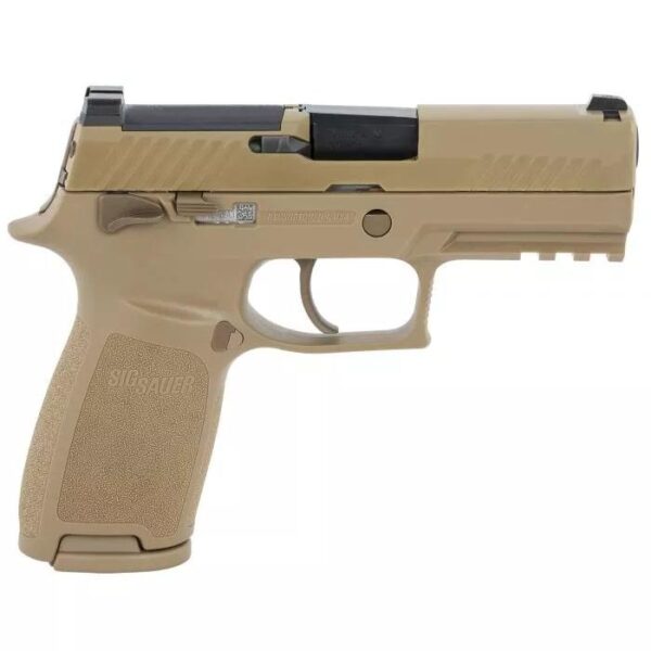Sig Sauer M18 Coyote OR Compliant Compact Handgun 10rd Magazines(3) 3.9" Barrel Manual Safety - Precision Shot Firearms