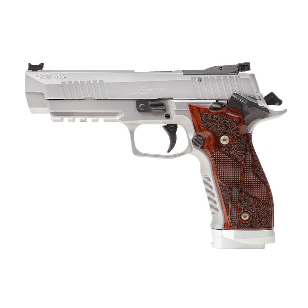 Sig Sauer P226 X-Five Stainless Custom Works Handgun 9mm Luger 20rd Magazines(3) 5" Barrel Cocobolo Grips SAO - Precision Shot Firearms