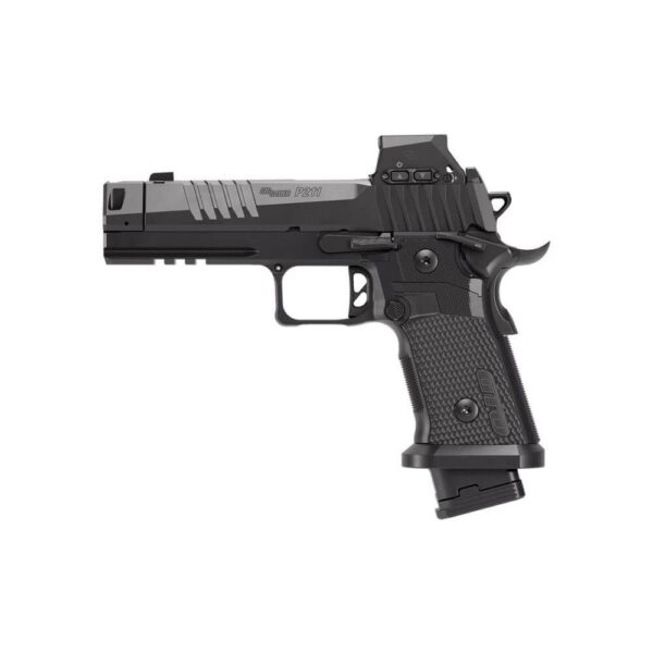 Sig Sauer P211-GTO Blackout Handgun 9mm Luger 21(2)&23(1)rd Magazines 4.4" Compensated Barrel Optic Ready SAO - Precision Shot Firearms