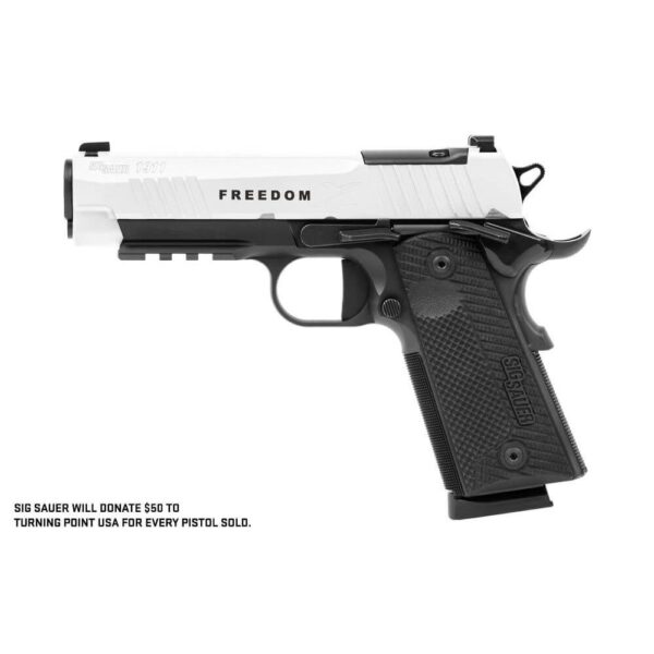 SIG 1911-XCarry Freedom Handgun .45 ACP 4.2" 8rd Magazines(2) Two-Tone White on Black Optic Ready - Precision Shot Firearms