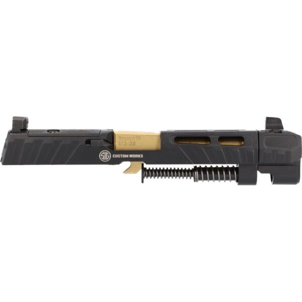 BLEM Sig Sauer P320 Spectre Comp Black Slide and Gold Barrel Assembly 9mm Luger 4.6" Threaded Barrel Night Sights Optic Read - Precision Shot Firearms