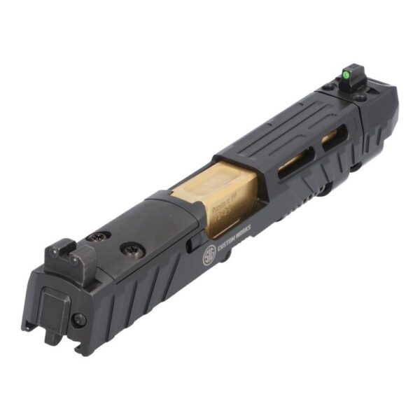 BLEM Sig Sauer P320 Spectre Comp Black Slide and Gold Barrel Assembly 9mm Luger 4.6" Threaded Barrel Night Sights Optic Read - Precision Shot Firearms