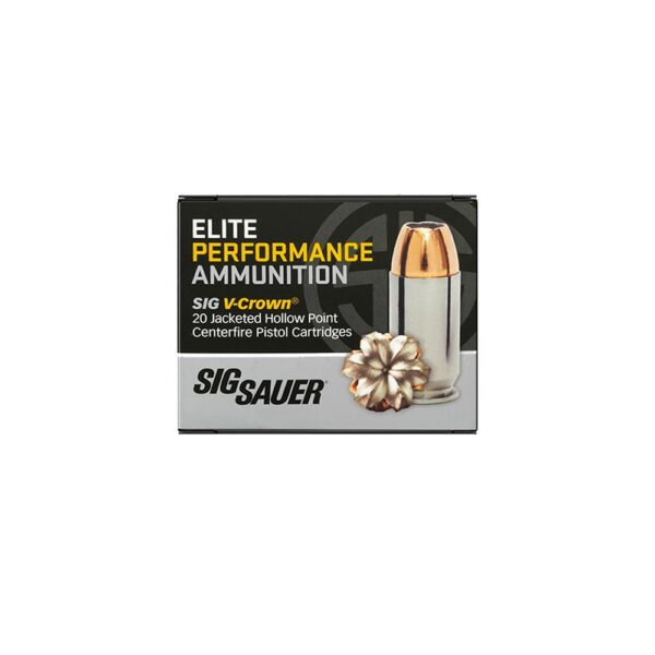 Sig Elite V-Crown Handgun Ammunition 10mm Auto 200gr JHP 1060 fps 20/ct - Precision Shot Firearms