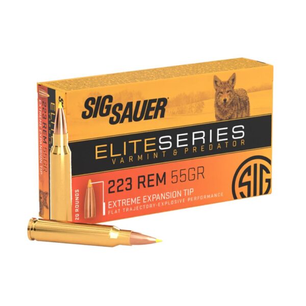 Sig Sauer Varmint & Predator Rifle Ammunition .223 Rem 55gr PT 3340 fps 20/ct - Precision Shot Firearms