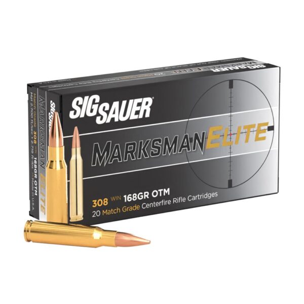 Sig Sauer Elite Match Rifle Ammunition .308 Win 168gr OTM 2700 fps 20/ct - Precision Shot Firearms