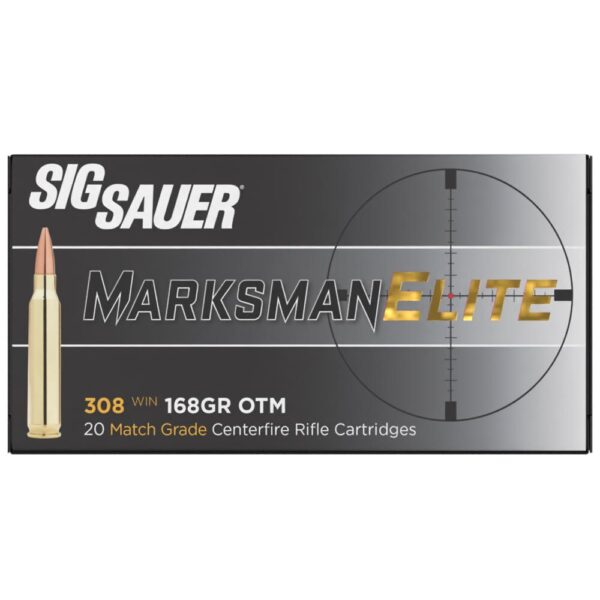 Sig Sauer Elite Match Rifle Ammunition .308 Win 168gr OTM 2700 fps 20/ct - Precision Shot Firearms
