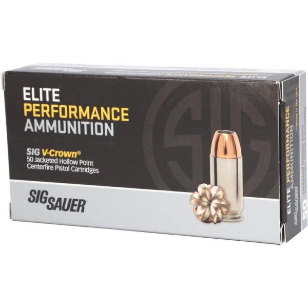 Sig Elite V-Crown Handgun Ammunition .40 S&W 180 gr JHP 985 fps 50/ct - Precision Shot Firearms